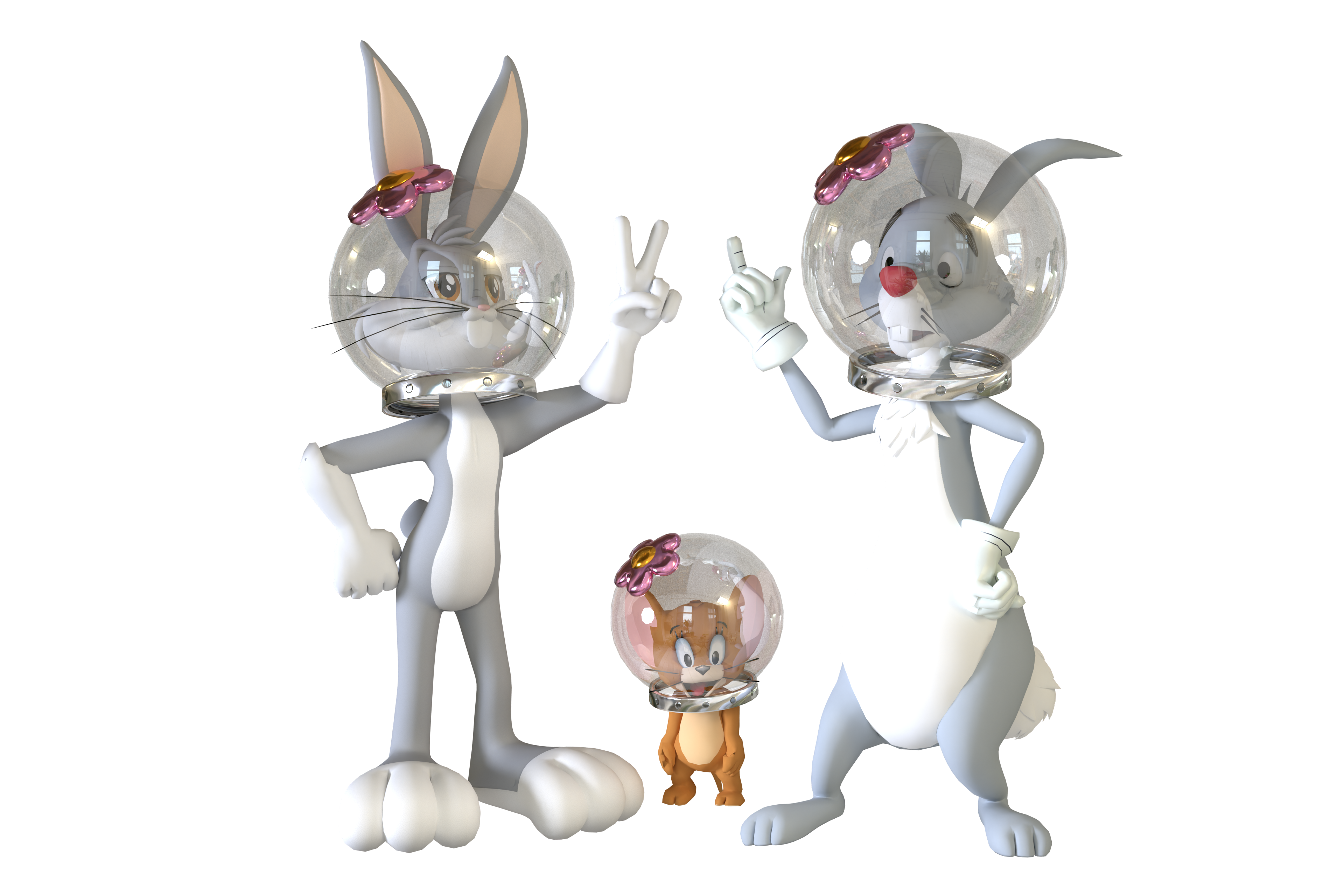 Rabbit Snady Cheeks Bugs Bunny Bugs Rabbit Jerry w Sandy Cheeks Helmet by DenzelAbaya on ...