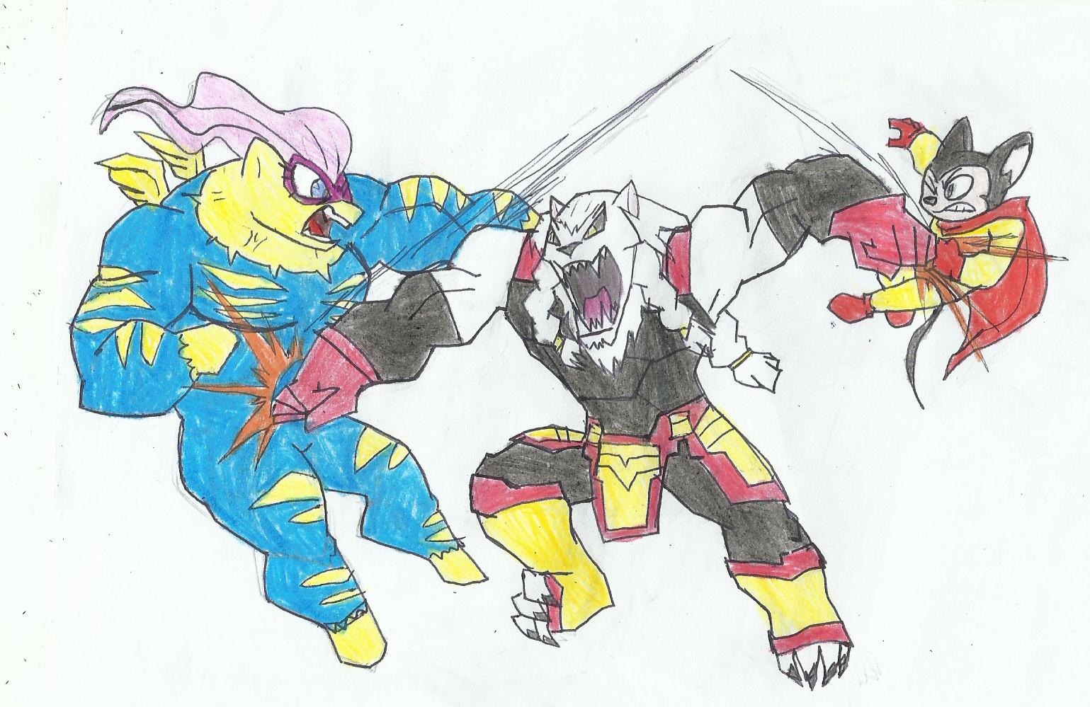 Mighty Mouse and Saddle Rager vs Battle Beast!!!!