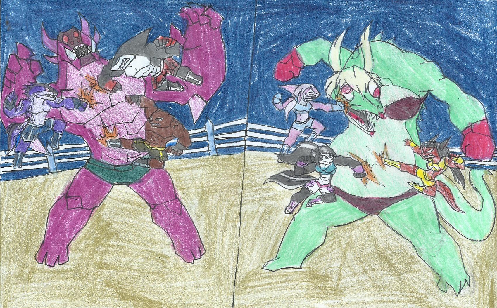 Rodrigo y Pandilla vs Kaijus