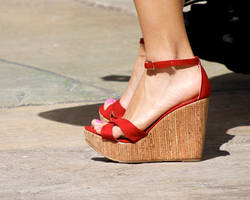 Red Strappy Platforms