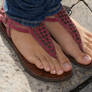 Natural Toes in Magenta Flat Sandals