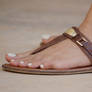 Long Toes in Brown Flat Sandals