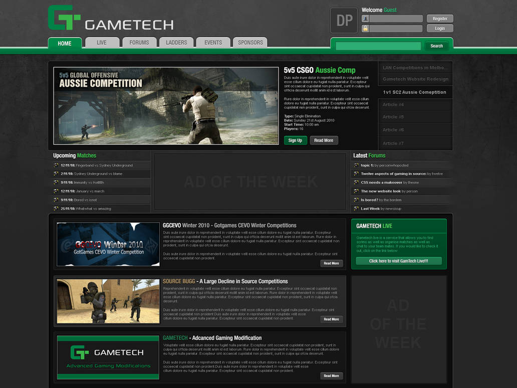 Game Website Template by IRedroom on DeviantArt