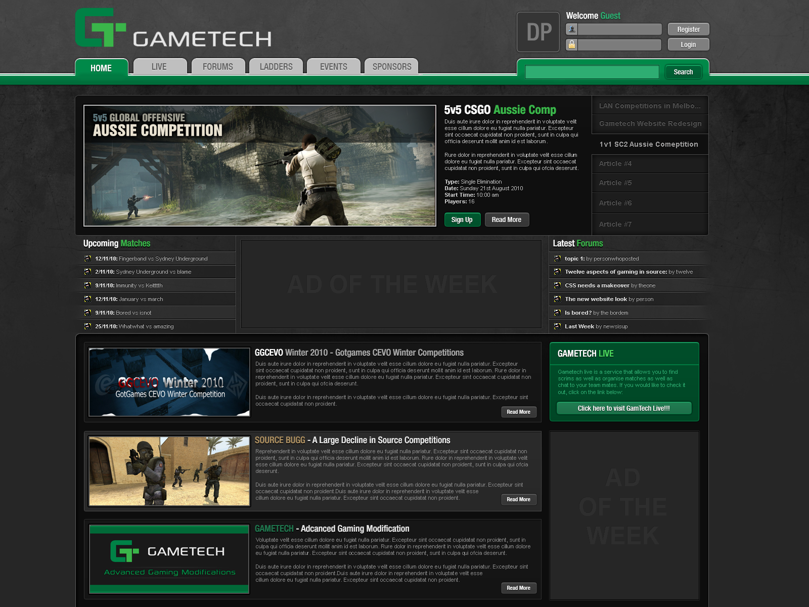 Gaming Website Templates