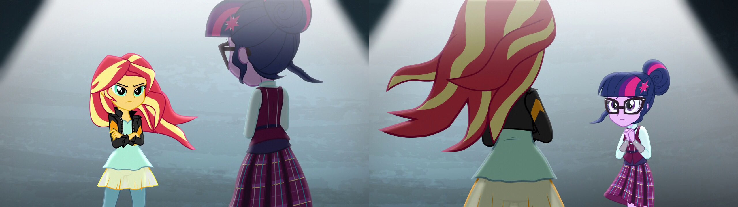 Sunset Shimmer And Sci-Twi Confrontation by BenjiRivera1991 on DeviantArt