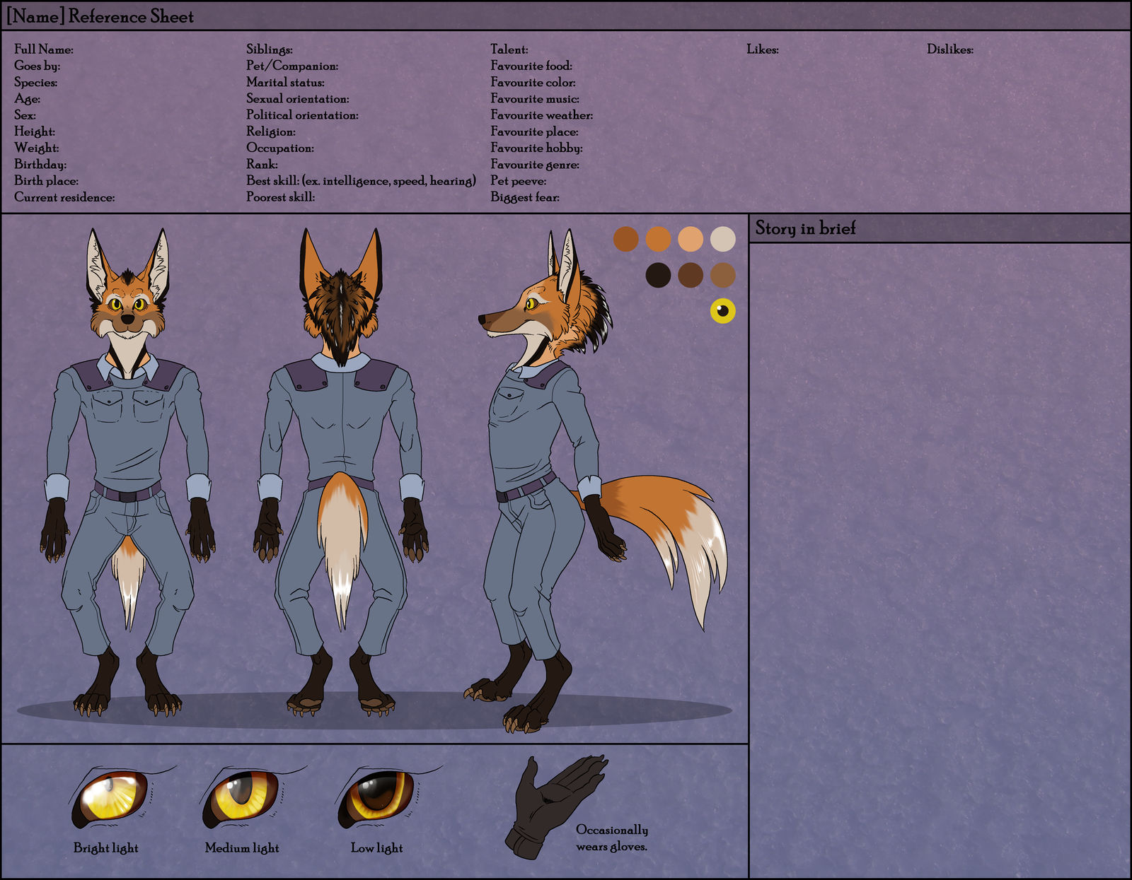 Cadet Wolf Reference Sheet