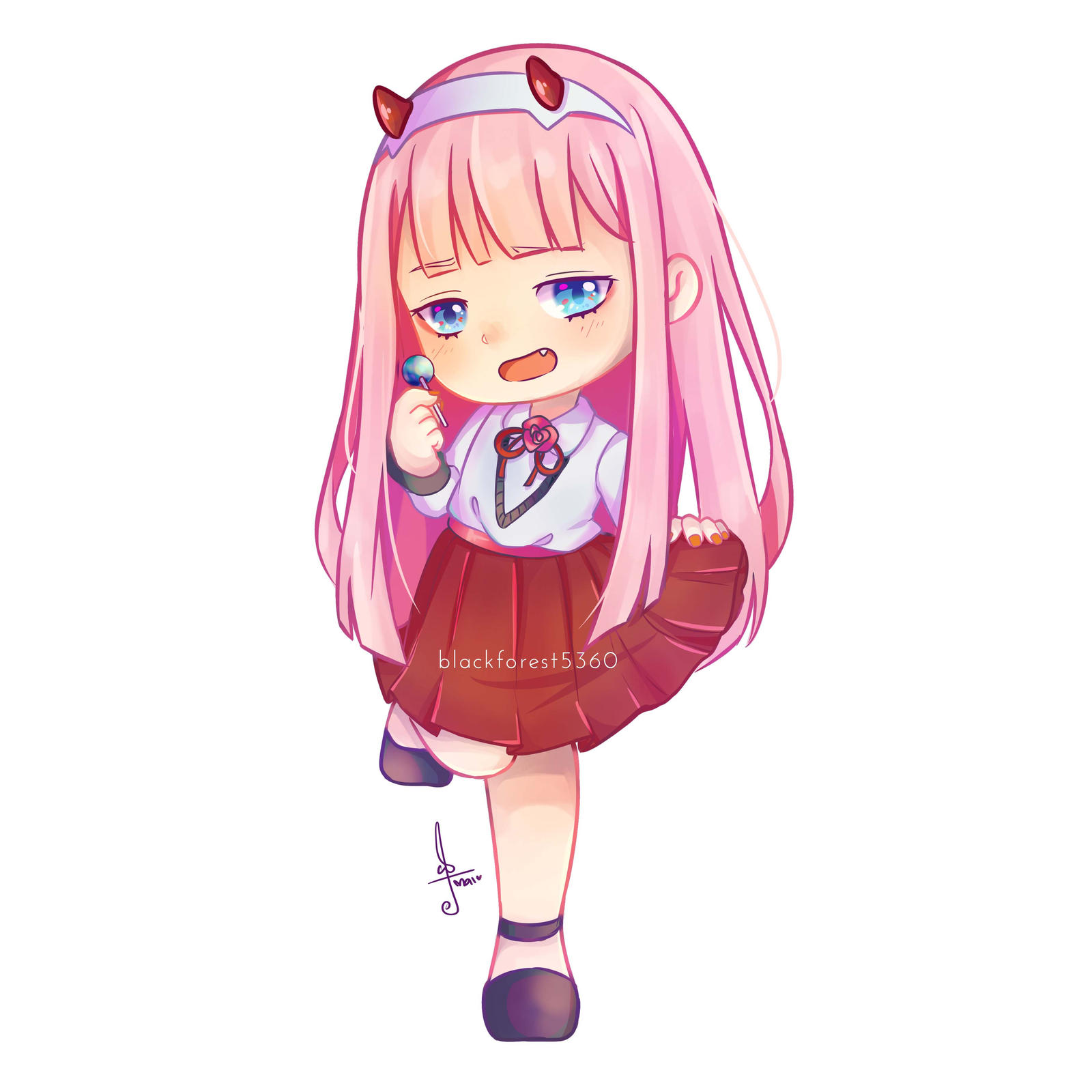 Chibi Zero Zero Two Chibi + Speedpaint by bl4ckforest on DeviantArt