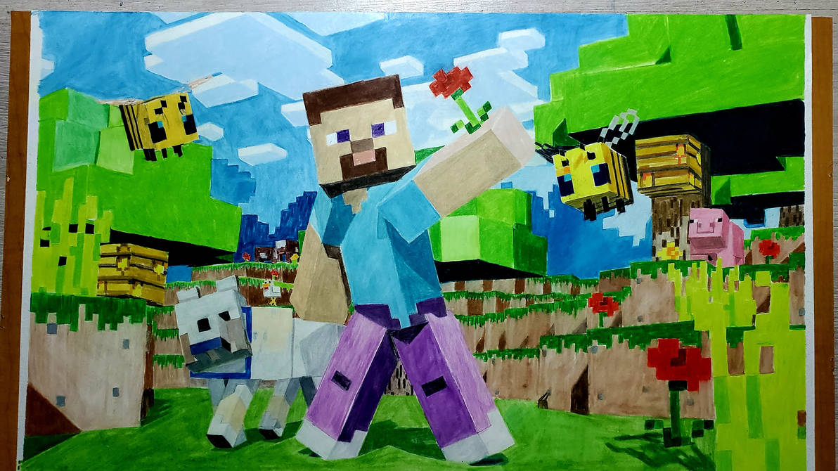Minecraft Landscape Drawing by Noelio56 on DeviantArt