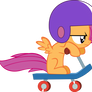Scootaloo on a scooter