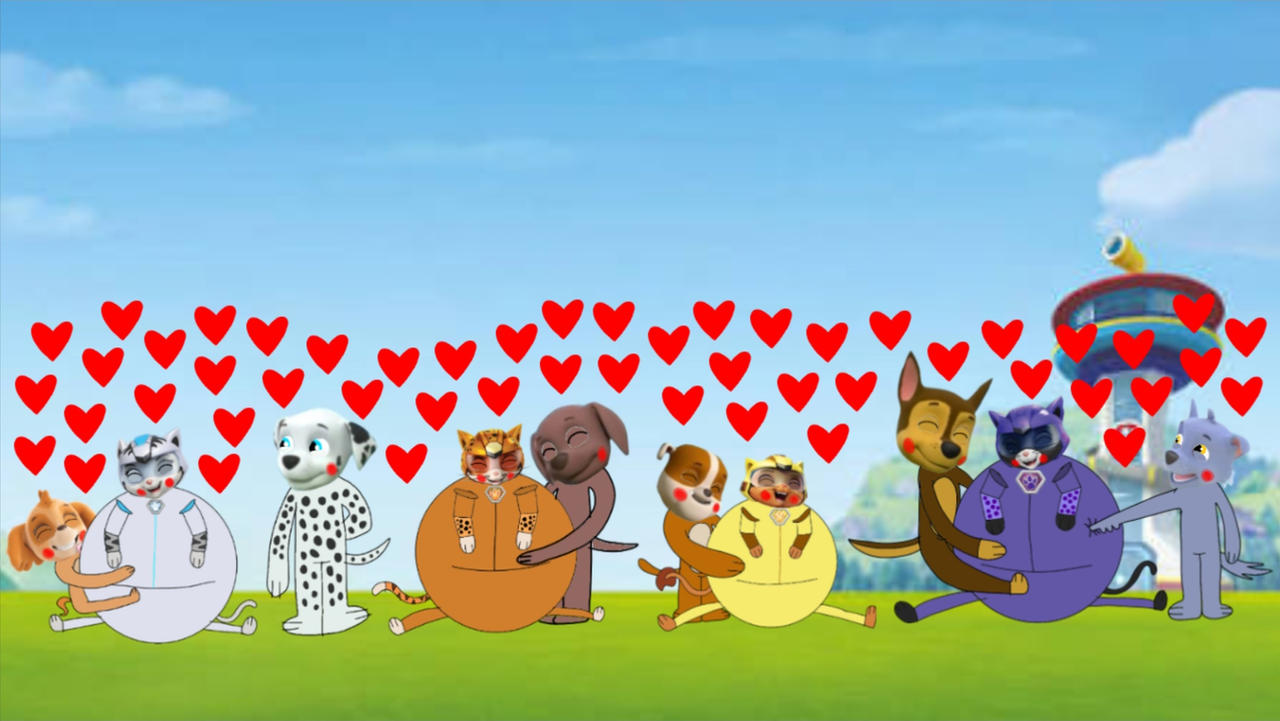 Paw Patrol Pups Hug Catpack While Inflated By Kennthlyon On DeviantArt paw-patrol-pups-hug-catpack-while-inflated-by-kennthlyon-on-deviantart