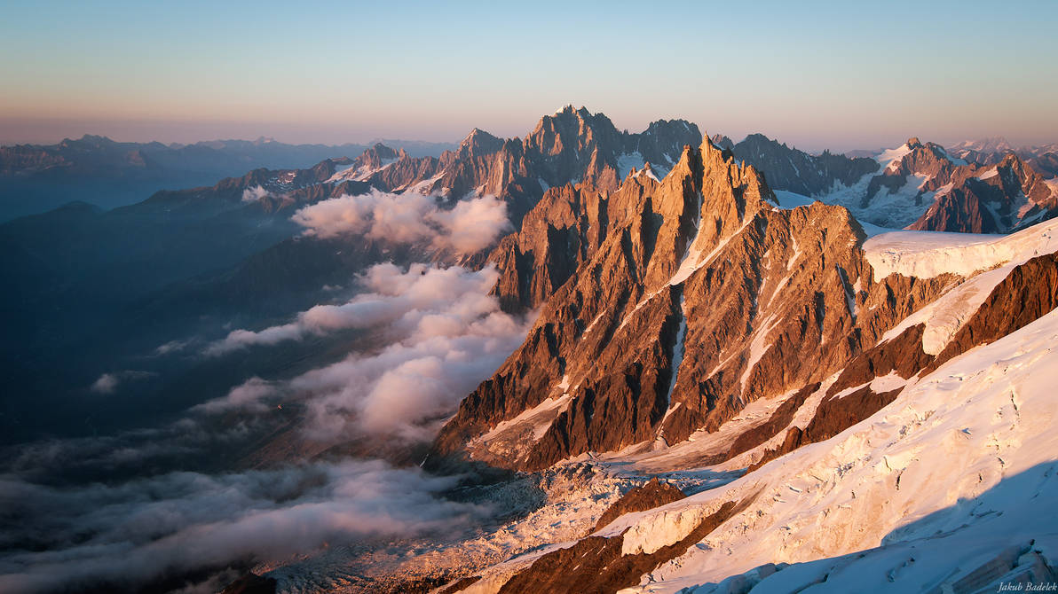 Aig. du Midi at sunset by Dunadan-from-Bag-End