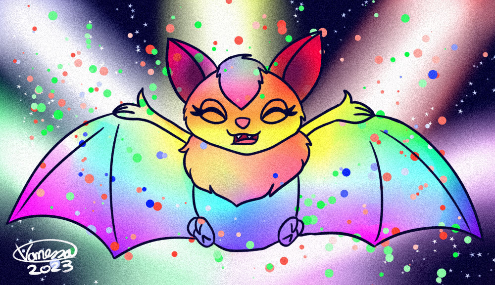 Colorful Bats Deviantart Part(y) colored Bat by Blueberrycat93 on DeviantArt