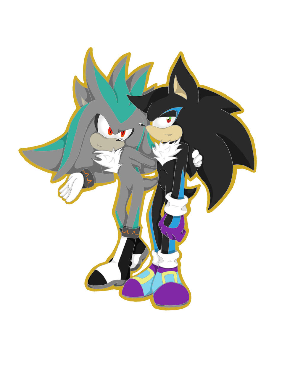 RQ-Shadowy the Hedgehog x Battle the Dark-Hedgehog