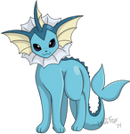 Vaporeon: Kanto Pokemon Collaboration by LeafFox