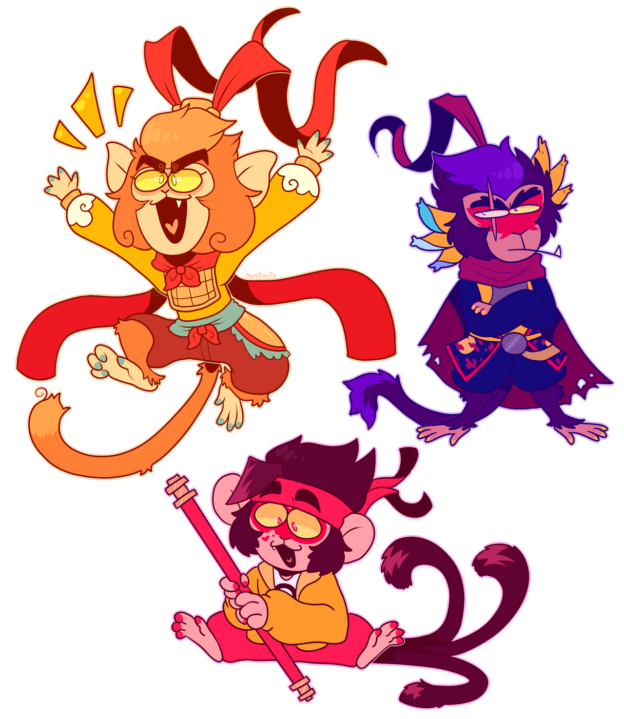 Monkeys Cartoon Deviantart Silly monkeys by maskarie on DeviantArt