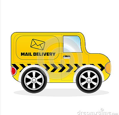 Cartoon Mail Delivery Van