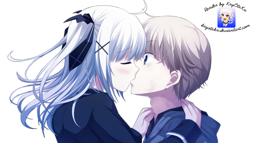 Cute Anime Couple, kis, kiss, cute, animeboy, animegirl, animekiss