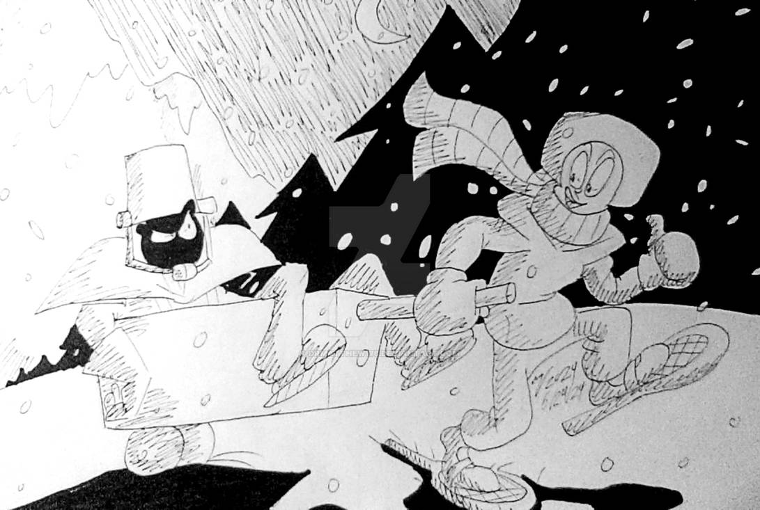 Len and Lord Bucket in the snow. by DrMatthew178 on DeviantArt