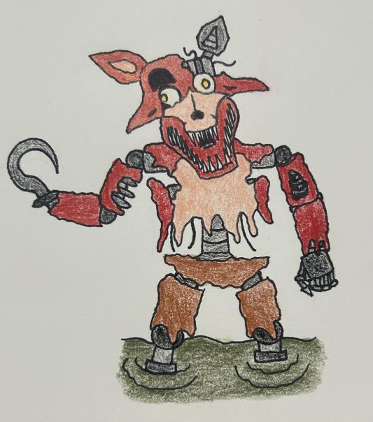 How To Draw Withered Foxy  Five Nights at Freddy's 
