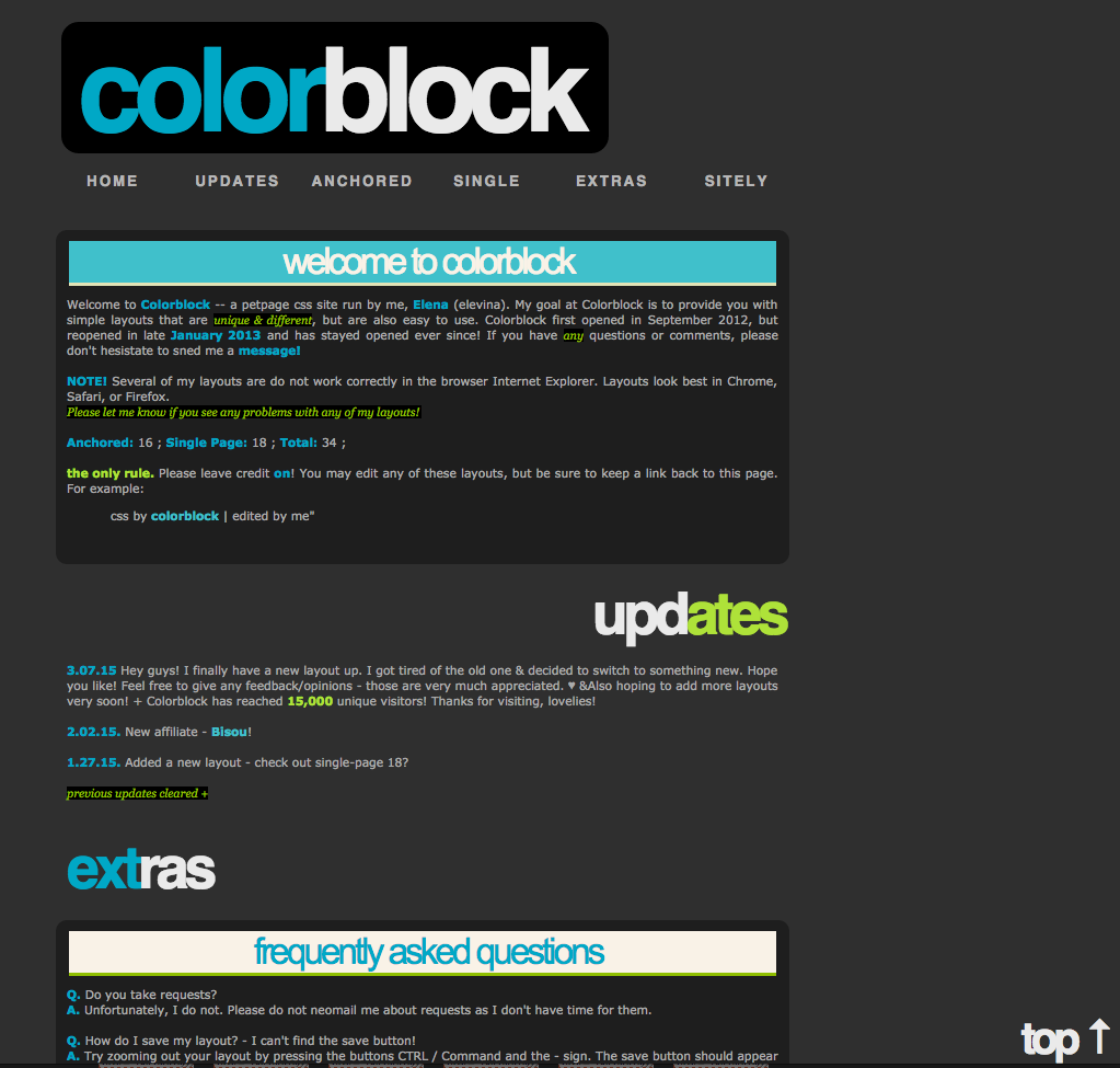 Colorblock Website Colorblock v6? Blue +Green by elenahboo on DeviantArt