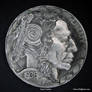 Zentangle Pattern Engraved Coin by Shaun Hughes