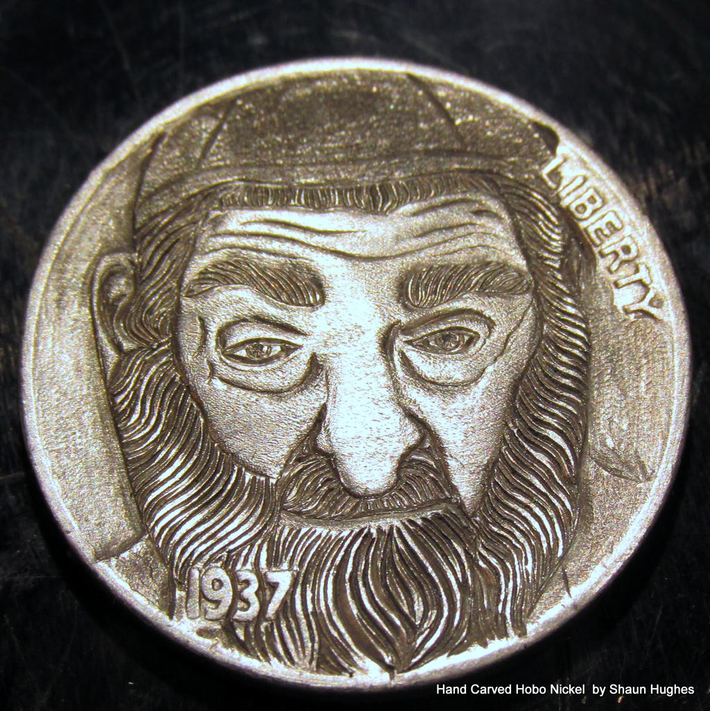 Rabbi Hobo Nickel Coin Carving