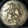 Ornate Unicorn Coin Carving Hobo Nickel