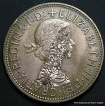'Abundance' Hand Engraved Floral 1966 Penny by shaun750