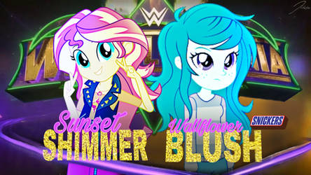 WWE WM 34 Sunset Shimmer Vs Wallflower Blush