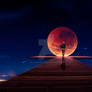 Magical red moon