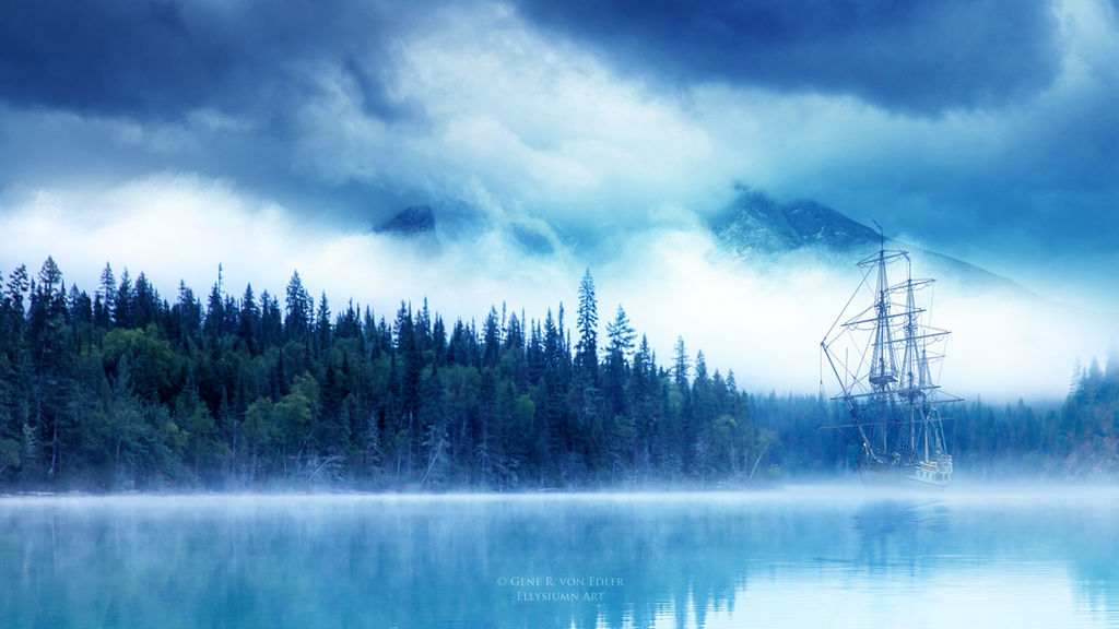 Sailing through the fog by Ellysiumn