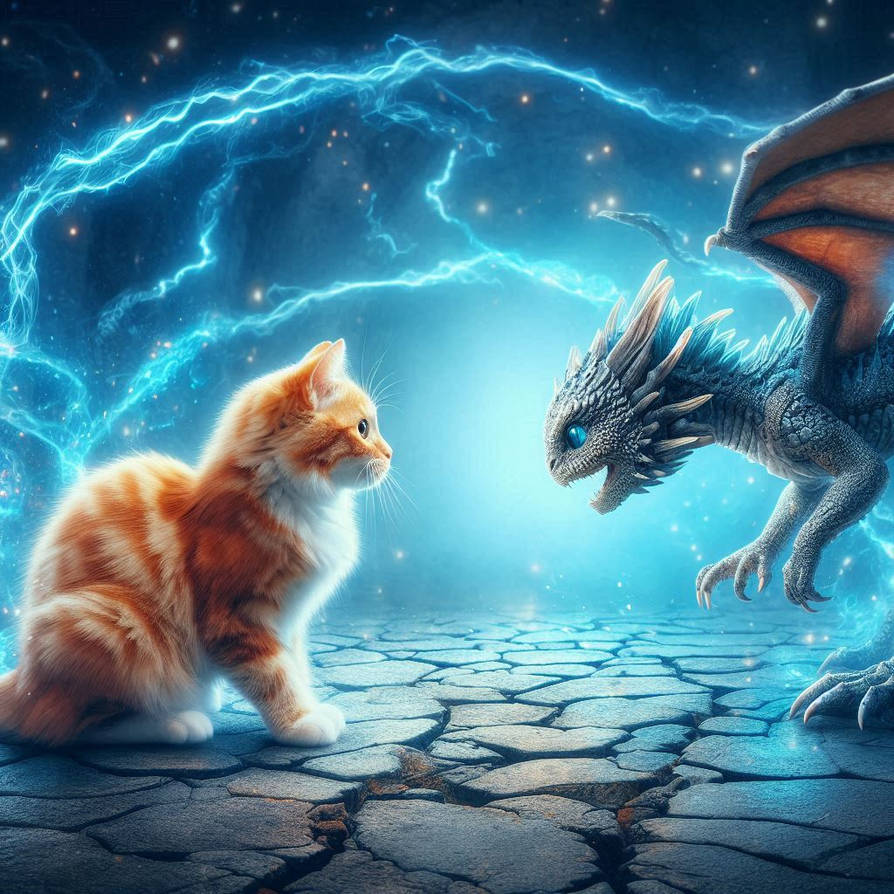Catand The Dragon by DamienAddams on DeviantArt