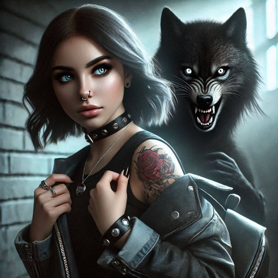 Cute Goth Wolf Girl by DamienAddams on DeviantArt