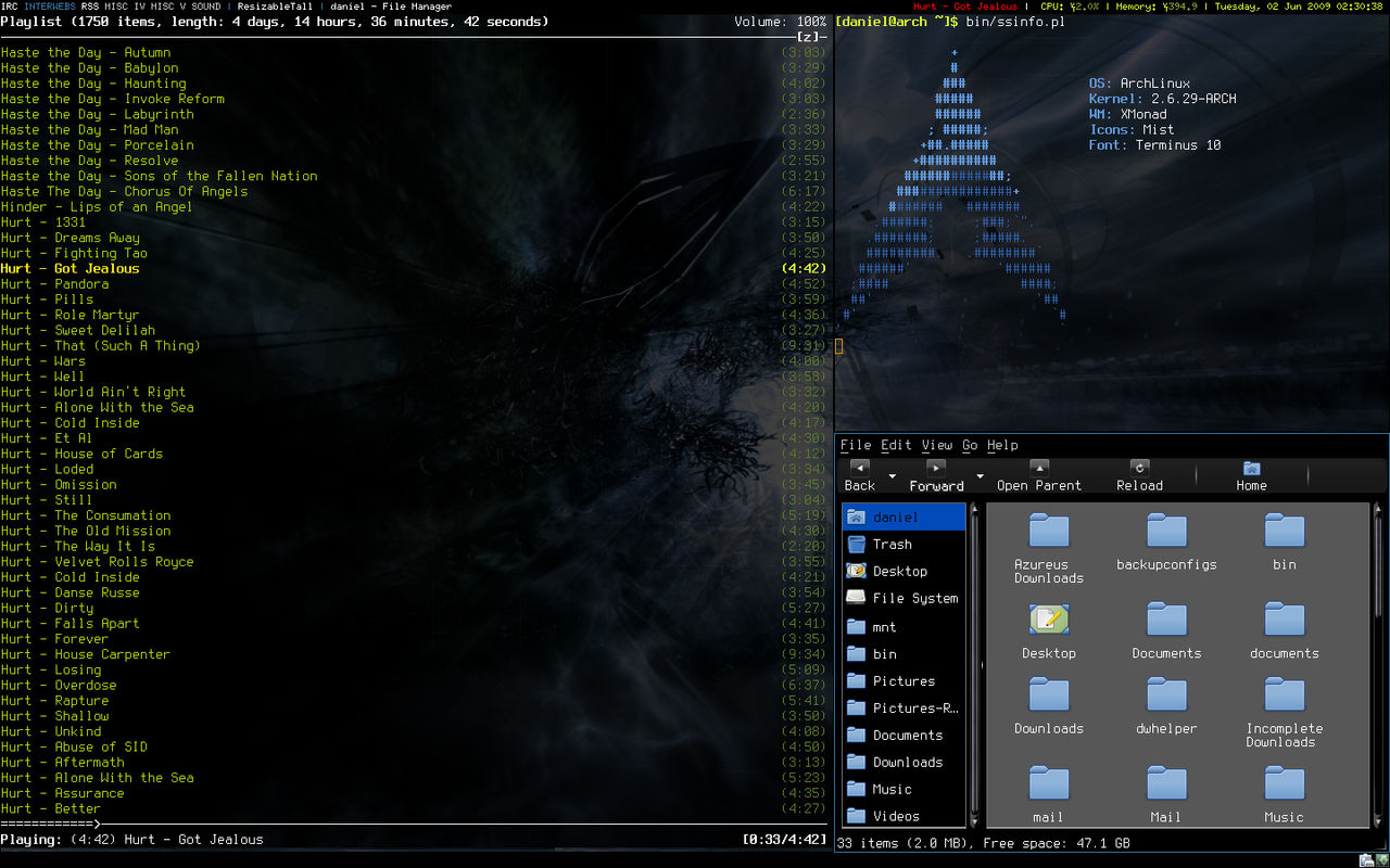 Arch linux + Xmonad 2 by danielr2010 on DeviantArt
