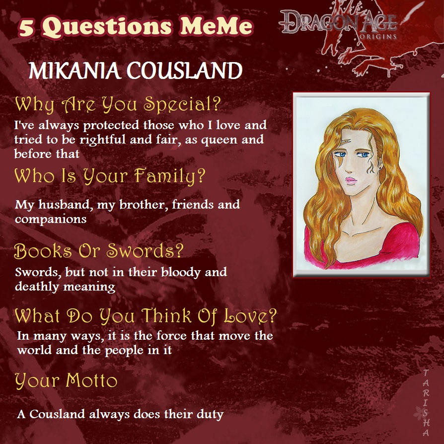 Scarica Gratis Images 5 Questions Cousland Meme By Mikaniac On Deviantart actualisé par
