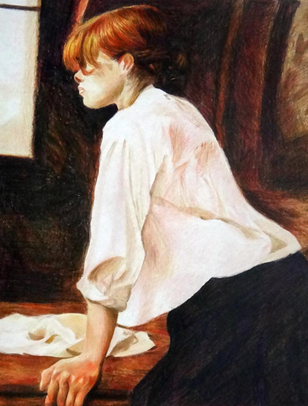 Study - The Laundress by Henri de Toulouse-Lautrec