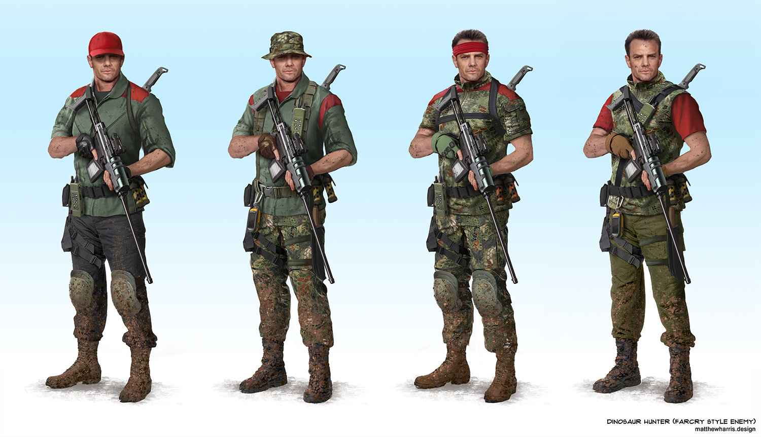 Dinosaur Hunter Concepts (FarCry style enemy)