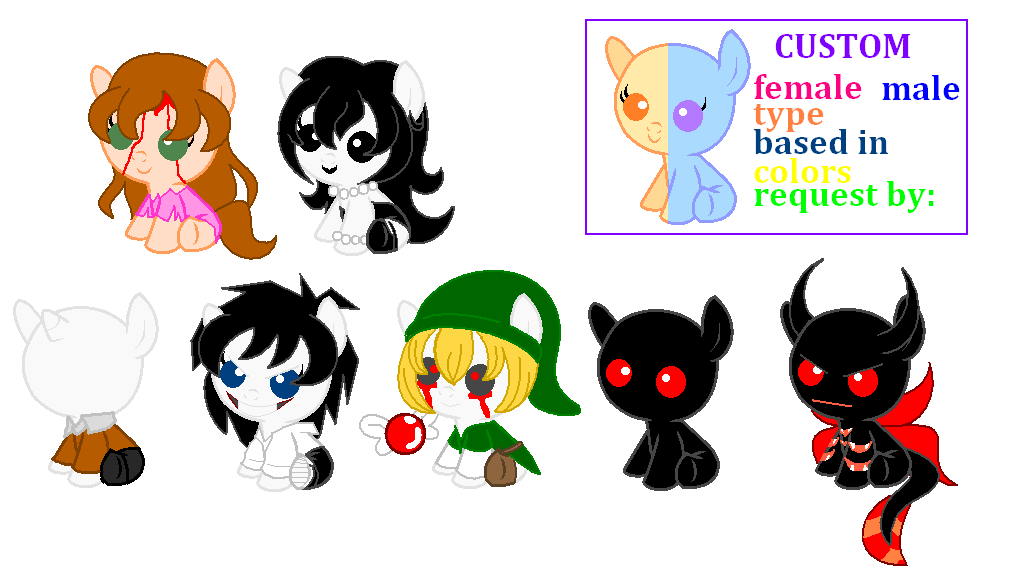 Creepypasta Ponies Adoptable 10 points 1/7