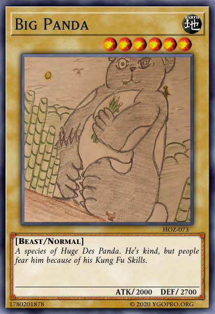 panda yugioh card Yu-Gi-Oh! - Frenzied (LOB-081) - Legend of Blue Eyes White Dragon - Unlimited Edition up on the field Lonely Panda Yugioh Card by