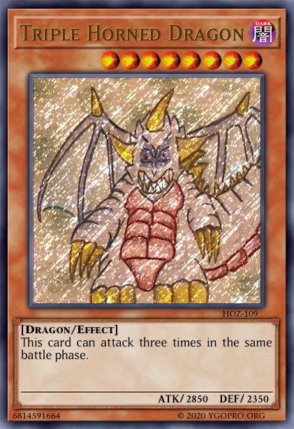 Custom Yugioh Card: Triple Horned Dragon by TheHoundofZaroff on DeviantArt Custom Yugioh Card: Triple Horned Dragon by TheHoundofZaroff on DeviantArt
