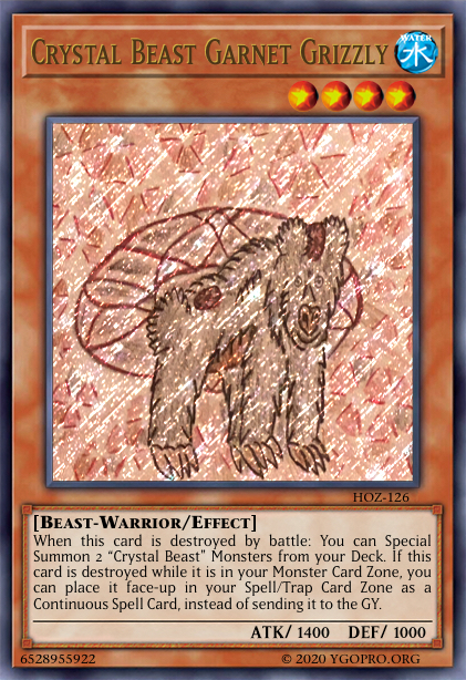 Custom Yugioh Card: Crystal Beast Garnet Grizzly by TheHoundofZaroff on DeviantArt Custom Yugioh Card: Crystal Beast Garnet Grizzly by TheHoundofZaroff on DeviantArt
