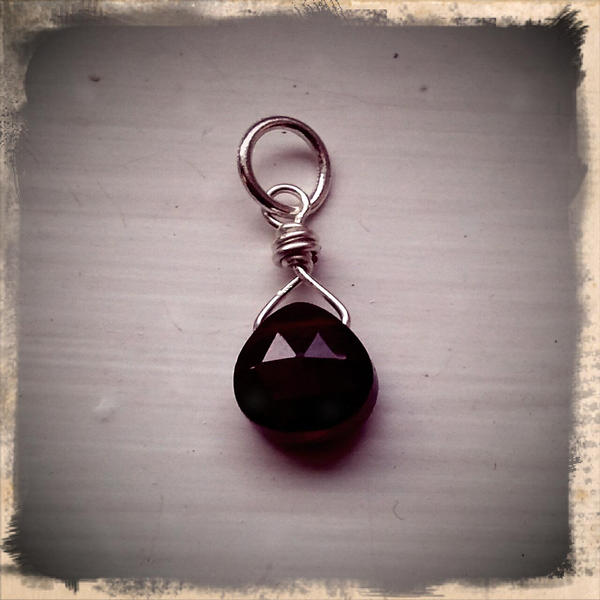 Blood Drop Garnet Pendant