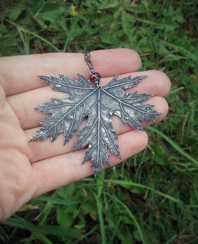 Dark Faerie Maple Leaf Pendant~