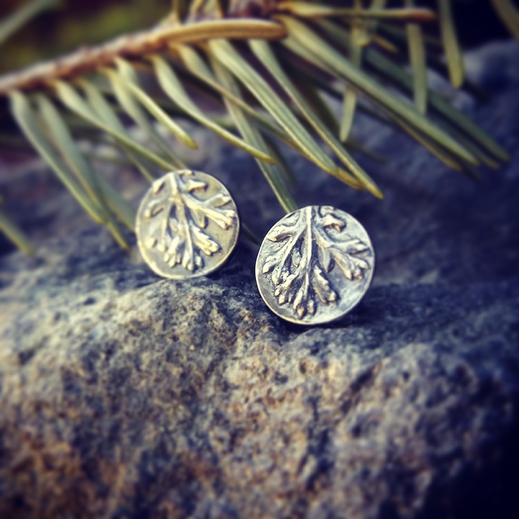 Achillea Millefolium, Yarrow - Fine Silver Studs