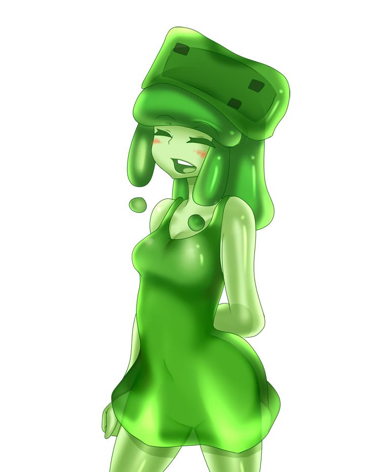 minecraft mob: medium slime (happy)