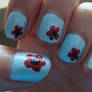 little red flower nails