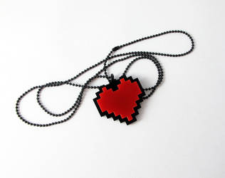 Undertale Heart Pixels Necklace - Frisk cosplay