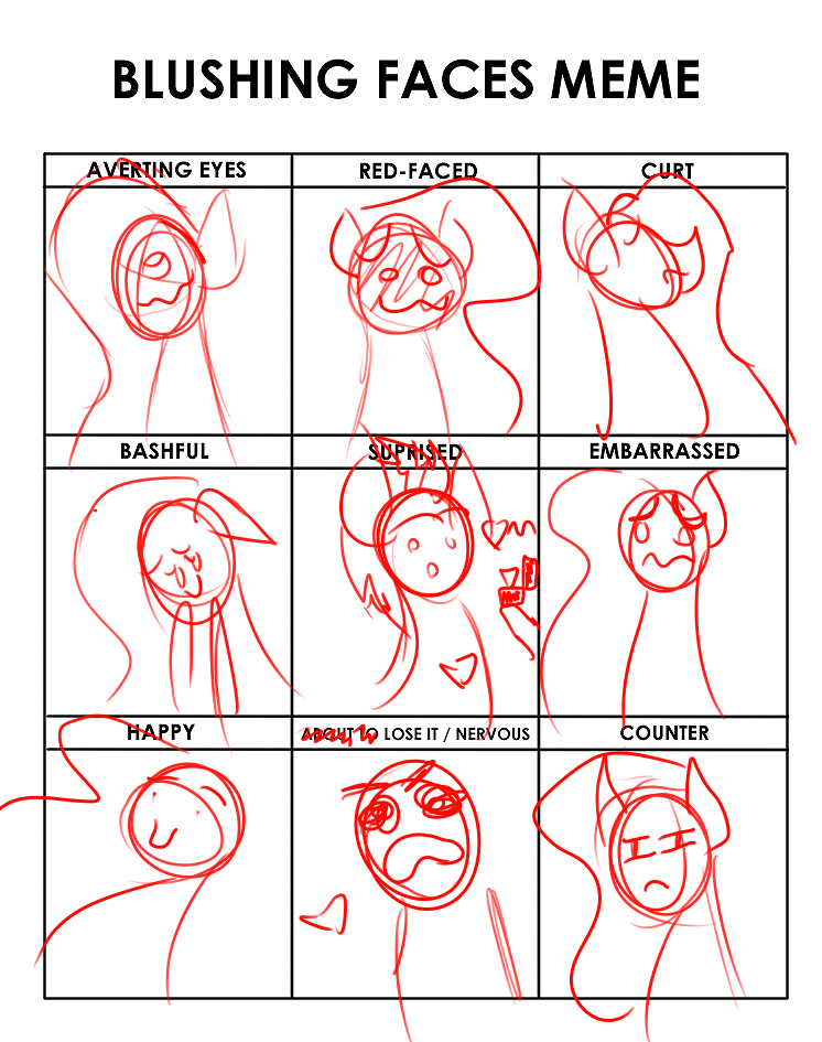 Deviantart Blushing Blushing Faces Meme WIP by smile4142 on DeviantArt