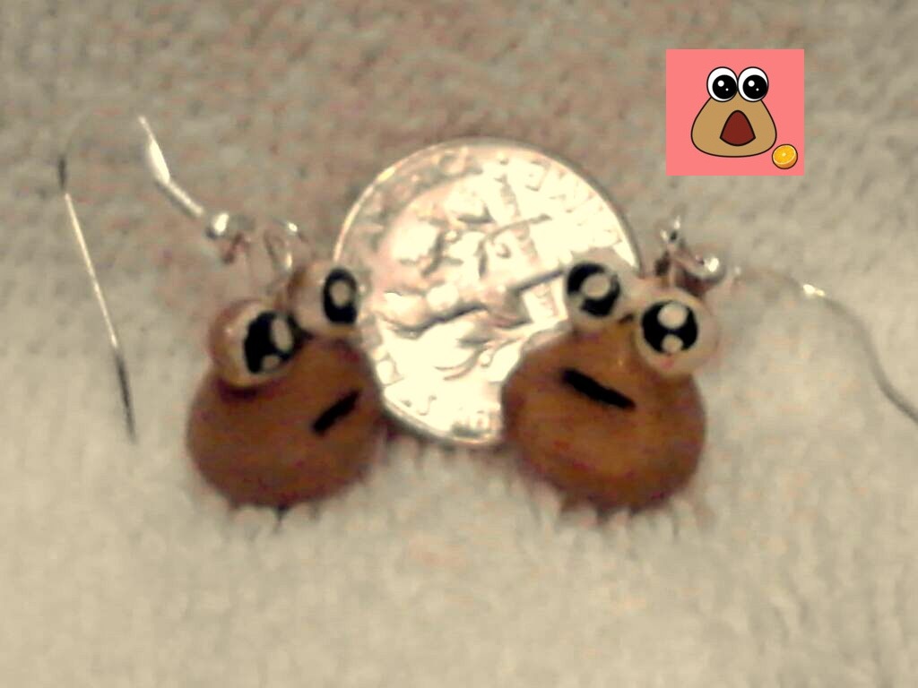 Baby Pou Earrings by sammim123 on DeviantArt