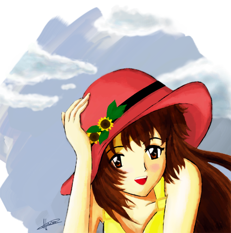 CG Girl 04 - The Red Straw Hat